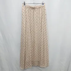◇ ⊂ DOUX ARCHIVES ドット柄 ウエストゴム ロング丈 フレア スカート サイズF ベージュ ブラック レディース E  【1503050024457】