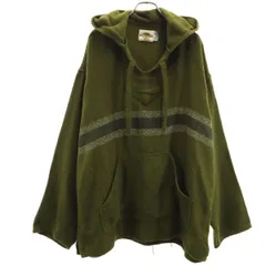 EARTH RAGZ アースラグズ 90s オールド 長袖 Vネック パーカー XL グリーン系 プルオーバー メンズ 古着