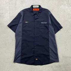 Dickies ディッキーズ 企業ロゴ刺繍 半袖  ツートンワークシャツ メンズM 