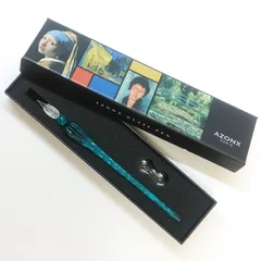 セキセイ アゾン ガラスペン クラシックターコイズブルー AX-8510　 クリア 透明 硝子 つけペン 万年筆 インク ギフト 化粧箱 アート
