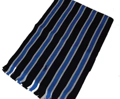 ポロ ラルフローレン WOOLマフラー BLUE ストライプ ITALY製