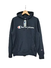 チャンピオン◆メンズ プルオーバー パーカー トップス スウェット ロゴ刺繍 ネイビー L
