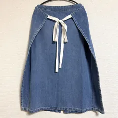 MM6 Maison Margiela メゾンマルジェラ 2way デュアルウェア デニムスカート S52MA0059 ラップデザイン ウエストリボン ブルー サイズ40 Mのサムネイル