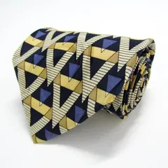 ディズニー ブランド ネクタイ ミッキー キャラクター柄 格子柄 シルク 韓国製 PO  メンズ ネイビー Disney 【中古】