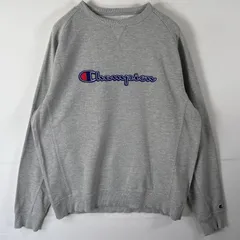 古着 チャンピオン Champion スウェット トレーナー ビッグロゴ 大きいサイズ ワッペン Vガゼット クルーネック X -LARGE  グレー メンズ