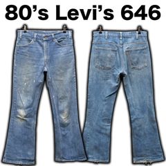 80's 米国製 Levi's 646−0217 W34/約約86cm ベルボトム ビッグベル フレアデニム ブーツカット 575刻印 USA製 81年製造