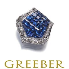 サファイア 0.54ct ダイヤ ダイヤモンド 0.10ct ミステリーセッティング ペンダントトップ K18WG #171433