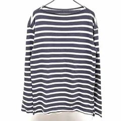 古着 ギャップ GAP バスクシャツ ボーダー ボートネック 長袖 ロングスリーブ ロングテール 綿100% XS SS ネイビー×オフホワイト 紺 メンズ 男性