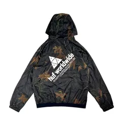 HUF ハフ メッシュ リアル ツリー カモフラージュ 迷彩 総柄 バックプリント ロゴ ジップアップ パーカー フーディ ナイロン ジャケット Mサイズ アメリカ西海岸 サンフランシスコ ストリート スケーター ファッション メンズ レディース ユニセックス
