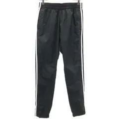 adidas アディダス トレーニング ロングパンツ M ブラック×ホワイト ウィンドパンツ レディース 古着