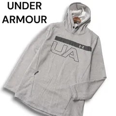 UNDER ARMOUR アンダーアーマー 秋冬 ロゴ 裏起毛 フーディー プルオーバー パーカー Sz.LG メンズ 灰 グレー トレーニング