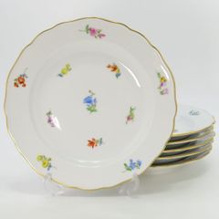 マイセン プレート■散らし小花 スキャタードフラワー サラダプレート 17.5cm 洋食器 皿 6枚セット 1級品 Meissen