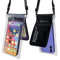 【特価商品】用防水ケーススクリーンタッチセンシティブ2層のデザインポケットIPX8携帯電話ドライバッグ s11/s10/s9 Galaxy Samsung (black) Max Pro 12 13 14 15 iPhone Oreunik防水電話バッグ(2パ