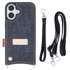 新品 スマホショルダーストラップ スマホショルダー ショルダータイプ カード入れ ショルダー付き ショルダー ケース スマホ 用 iPhone16 岡山デニム [ニードネットワーク]