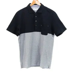 ザショップティーケー ポロシャツ トップス 半袖 バイカラー ポリジン 大きいサイズ メンズ XLサイズ グレー×紺 THE SHOP TK 【中古】