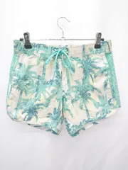 ◇ ⊂ Roxy ロキシー サイドメッシュ ショート パンツ サイズS グリーン イエロー レディース E  【1506180011656】