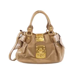 miu miu ショルダーバッグ ハンドバッグ ヴィッテロルクス ベージュ MIUMIU ミュウミュウ ヴィッテロルクス 2WAY ハンドバッグ
