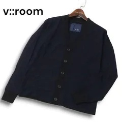 【美品】v::room ヴイルーム 秋冬 ウール100%★ ニット ボーダー カーディガン 羽織り Sz.S メンズ 日本製