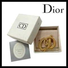 【Dior】CDロゴ ブローチ ゴールド/金カラー コサージュ ヴィンテージ Christian Dior/クリスチャンディオール (SER-5215)