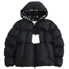 美品●19-20AW MONCLER モンクレール MONTCLA/モンクラ ロゴテープ/パッチ付き フーデッドダウンジャケット ブラック 1 正規品 メンズのサムネイル