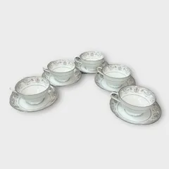 ノリタケ グレンビル カップ＆ソーサー 5客セット Noritake Glenville オールドノリタケ 花柄 フラワー ボーンチャイナ