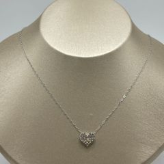 新品K18WG　天然ダイヤモンドネックレス　0.50ct　ハート　レディース【N4552307060003】