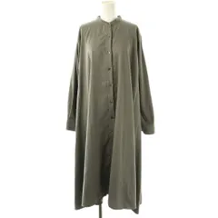 ミズイロインド mizuiro ind バンドカラーシャツワンピース ロング グレー /DF ■OS