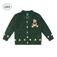 【新品】gelato pique STARBUCKS　パウダースタージャガードカーディガン グリーン　コラボレーション ジェラートピケ スターバックス