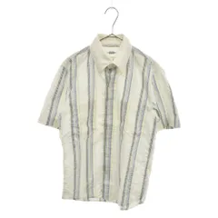 HOLLYWOOD RANCH MARKET (ハリウッド ランチ マーケット) Stripe Short Sleeve Shirt ストライプ シワ加工 ボタンダウン 半袖シャツ ホワイトのサムネイル