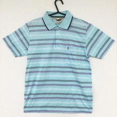 Hush Puppies 日本製 ポロシャツMサイズ ブルー＆ボーダー  AYD6-10E