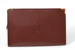 カルティエ クラッチバッグ マストライン Cartier メンズバッグ レザー ボルドー L1000060 【中古】