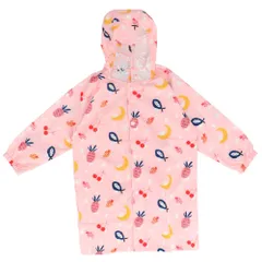 ☆ ピンクｘフルーツ ☆ S(90-100cm) ☆ sy7005 キッズレインコート レインコート キッズ ランドセル対応 男の子 女の子 レインポンチョ おしゃれ レインウェア 合羽 カッパ 小学校 小学生 通園 通学 幼稚園 保育園 子供 こども