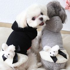 【閉店セール全品半額】うさちゃんあったかコート　裏ボア　パーカーワンピース　犬服　ペット服