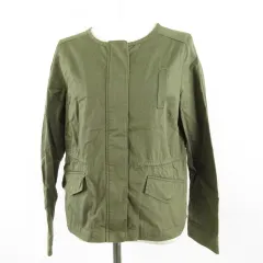 ルゥデルゥ Rew de Rew ノーカラーミリタリージャケット ブルゾン 長袖 ジップアップ カーキ 緑 M *A663