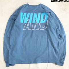 WIND AND SEA LOGO L/S TEE ロングスリーブTシャツ 長袖カットソー ロンT 両面プリント ロゴ XLサイズ サックスブルー 水色 青系 ウィンダンシー