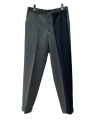 コムデギャルソン COMME des GARCONS HOMME PLUS SLACKS PANTS スラックス パンツ 切替え トラウザーズ 灰 紺 ストライプ PP 10078L スラックス グレー Lサイズ 104MB-257のサムネイル