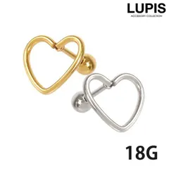 ボディピアス 18G ストレートバーベル ハートフレーム 金属アレルギー対応 つけっぱなしOK サージカルステンレス 地雷 ぴえん ルピス LUPIS p0184