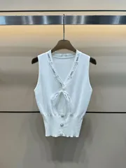 MIUMIU♡リボン付Tシャツ♡S ◇MiuMiu 23AW 最新作◇リボン付き コットン Tシャツ /White