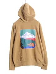 【お得なクーポン配布中!】 ノースフェイス 両面 プリント スウェット フード パーカー メンズ М / 古着 The North Face プルオーバー 裏起毛 トレーナー アウトドア