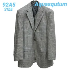 Aquasqutum アクアスキュータム テーラードジャケット シルクジャケット チェック柄 ノッチドラペル 二つボタン サイドベンツ 袖口開き見せ 背抜き レナウン メンズ 春 ゴーゴー古着久喜倉庫店 B10048