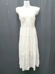 ◇ ◎●未使用●⊂ DHOLIC タグ付き　ティアード ノースリーブ 膝下 ワンピース サイズFREE アイボリー レディース P  【1410230004539】