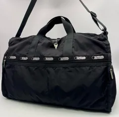 LeSportsac★ボストンバッグ黒★レスポートサック 鍵付き！00134