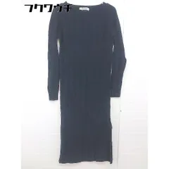 ◇ nano universe ナノユニバース ウール ニット 長袖 膝下丈 ワンピース サイズ36 ネイビー レディース  【中古】 【1106090001756】
