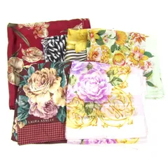 ローラアシュレイ/ユミカツラ他 スカーフ 6点セット 花柄 アニマル柄 まとめて 大量 ブランド レディース 【中古】