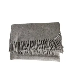 美品 Acne Studios アクネストゥディオズ ウール100％ フリンジ 大判 マフラー ストール グレー レディース 古着 中古 USED