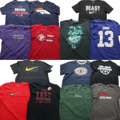 古着卸 まとめ売り ナイキ NIKE 半袖Tシャツ 14枚セット (メンズ Ｌ /XL ) ブロンコス リンガーＴ ブラックホークス NFL 中古 古着 NA6633