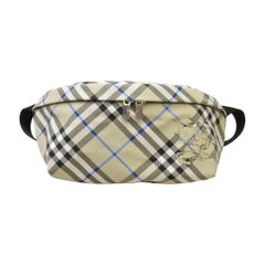 バーバリー Burberry ブルーレーベル ノバチェック ウーヴン ベルトバッグ  ボディバッグ ベージュ メンズ F-YA1024