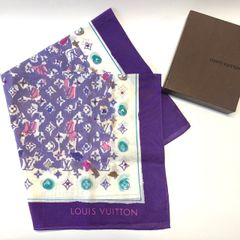 0720　LOUIS VUITTON ルイヴィトン　エピス　ハンカチーフ　スカーフ　美品　パープル