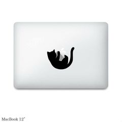 【全機種対応】MacBookステッカー スキンシール 黒猫3 blackcat3