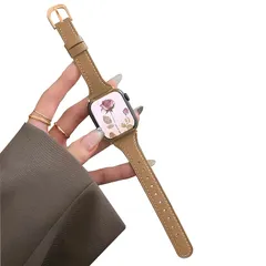 【新品】 Pogsun Apple Watch バンド 40mm 38mm 41mm アップルウォッチバンド レディース 本革 レザー 柔らかい あっぷるうおっちバンド ゴートレザー 山羊革 高級 おしゃれ ビジネススタイル あっふるウォッチバンド バース 1